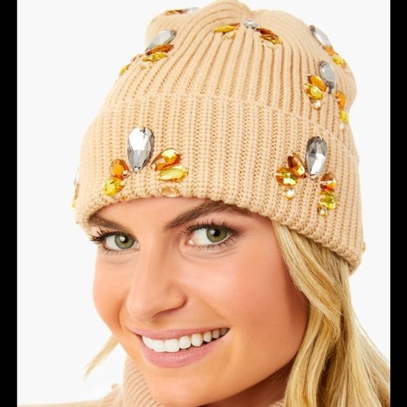 ? Lele Sadoughi Khaki Rio Beanie